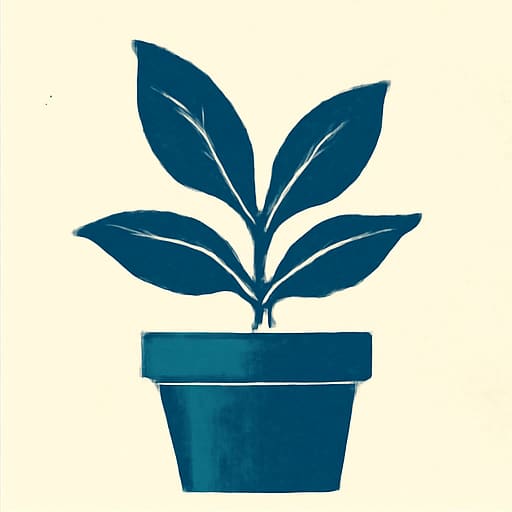Duotone illustration of a botanical root