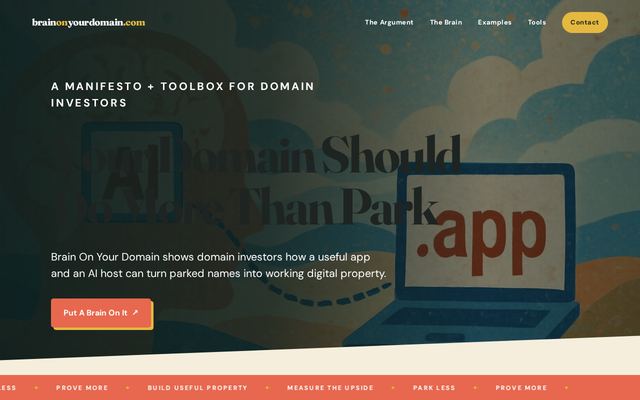 brainonyourdomain.com design