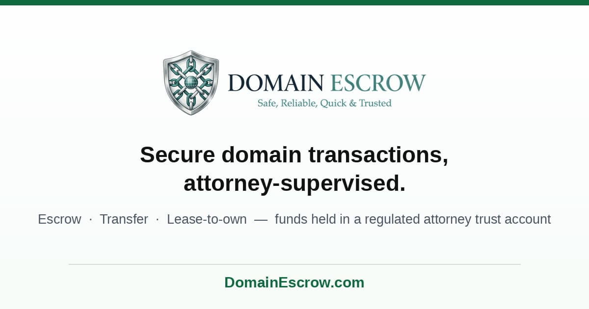 DomainEscrow.com — secure domain escrow and transfer